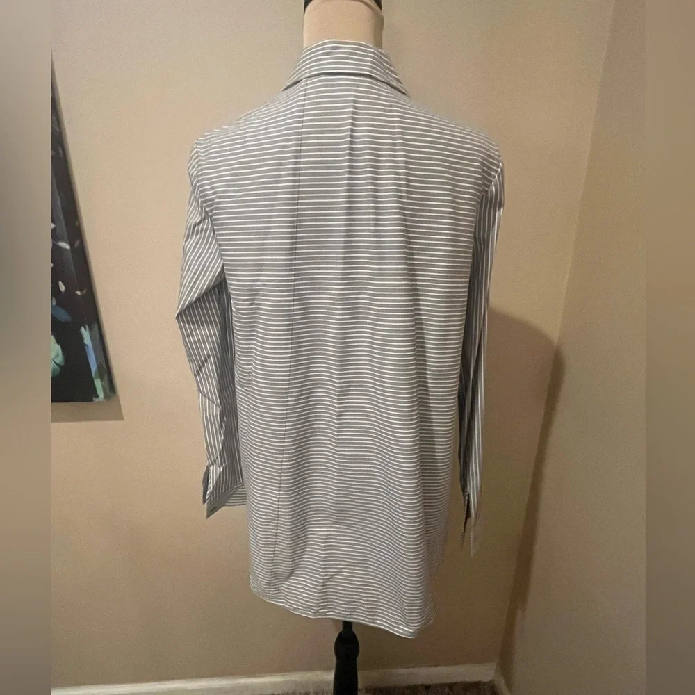 Lafayette 148 NY Classic Oversized Striped Button up Shirt, size Small - Picture 2 of 8